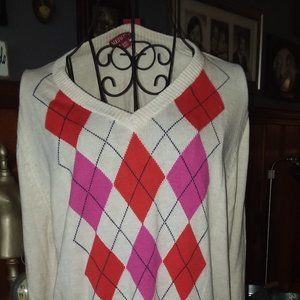 Merona Sweaters - Merona pink black argyle sweater Merona Sweaters - Merona pink black argyle sweater